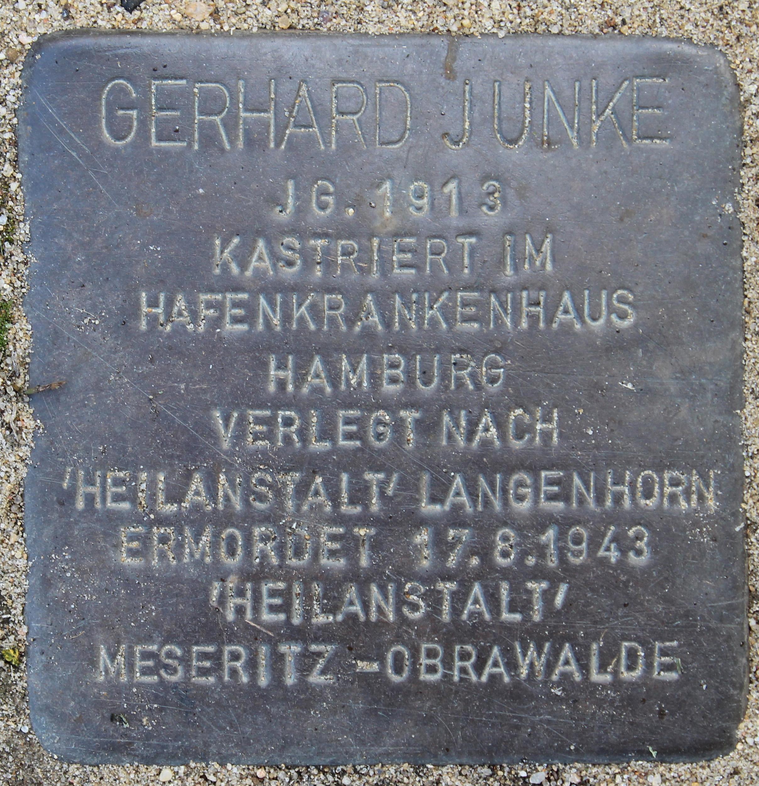 Stolperstein voor Gerhard Junke